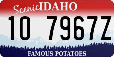 ID license plate 1O7967Z
