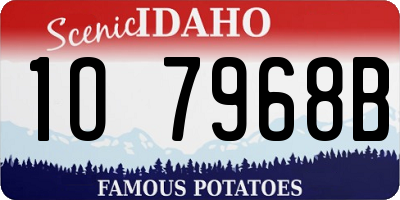 ID license plate 1O7968B