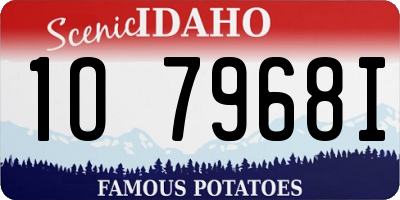 ID license plate 1O7968I