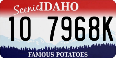 ID license plate 1O7968K