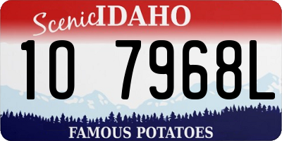 ID license plate 1O7968L