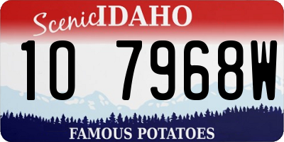 ID license plate 1O7968W