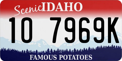 ID license plate 1O7969K