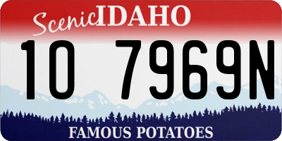 ID license plate 1O7969N