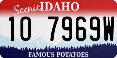 ID license plate 1O7969W