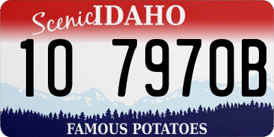 ID license plate 1O7970B