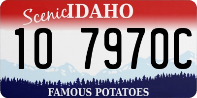 ID license plate 1O7970C