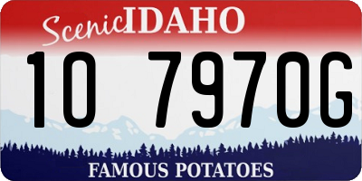 ID license plate 1O7970G