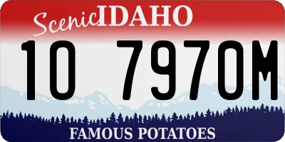 ID license plate 1O7970M