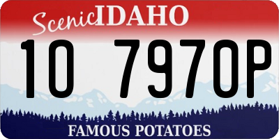 ID license plate 1O7970P