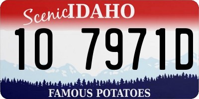 ID license plate 1O7971D