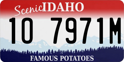 ID license plate 1O7971M