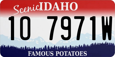 ID license plate 1O7971W