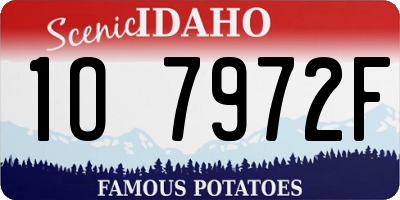 ID license plate 1O7972F