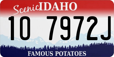 ID license plate 1O7972J