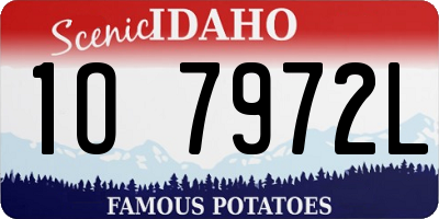 ID license plate 1O7972L