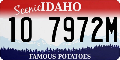 ID license plate 1O7972M