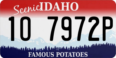 ID license plate 1O7972P