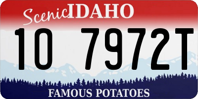 ID license plate 1O7972T