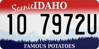 ID license plate 1O7972U