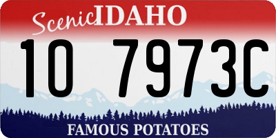 ID license plate 1O7973C