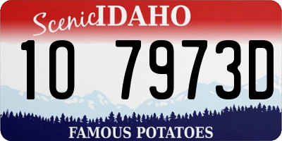 ID license plate 1O7973D