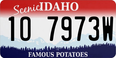 ID license plate 1O7973W