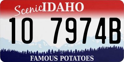 ID license plate 1O7974B