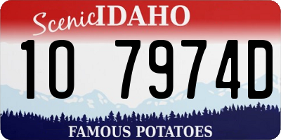 ID license plate 1O7974D