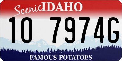 ID license plate 1O7974G