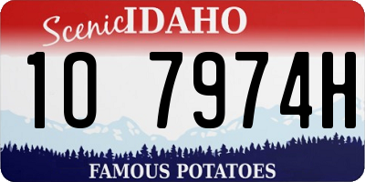 ID license plate 1O7974H