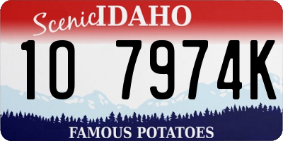 ID license plate 1O7974K