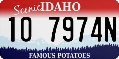 ID license plate 1O7974N