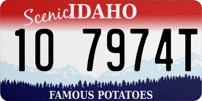 ID license plate 1O7974T
