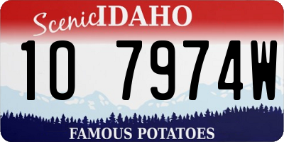 ID license plate 1O7974W