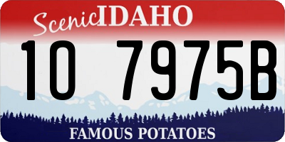 ID license plate 1O7975B