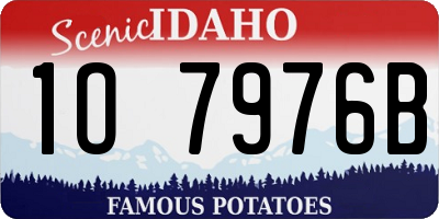ID license plate 1O7976B