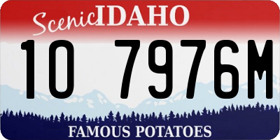 ID license plate 1O7976M