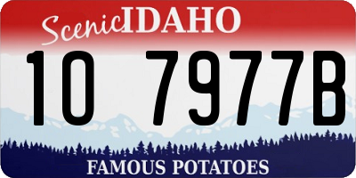 ID license plate 1O7977B