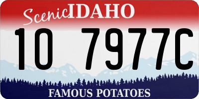ID license plate 1O7977C