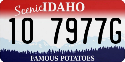 ID license plate 1O7977G