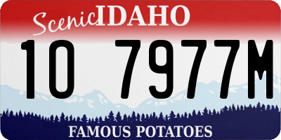 ID license plate 1O7977M