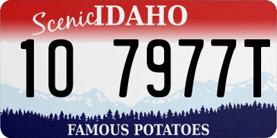 ID license plate 1O7977T