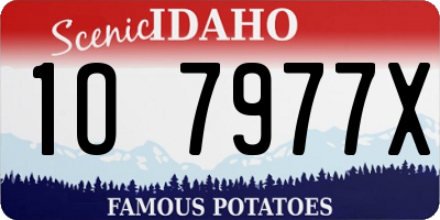 ID license plate 1O7977X