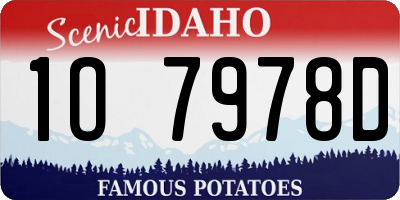 ID license plate 1O7978D