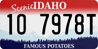 ID license plate 1O7978T