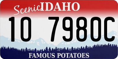 ID license plate 1O7980C