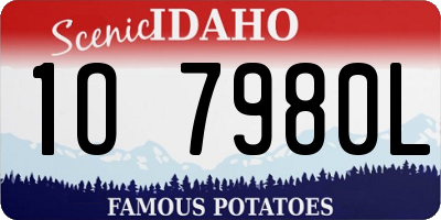 ID license plate 1O7980L