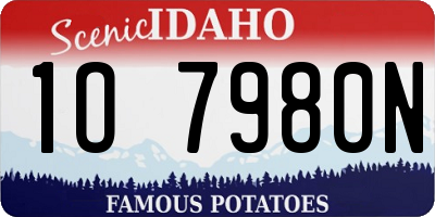 ID license plate 1O7980N