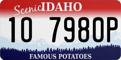 ID license plate 1O7980P